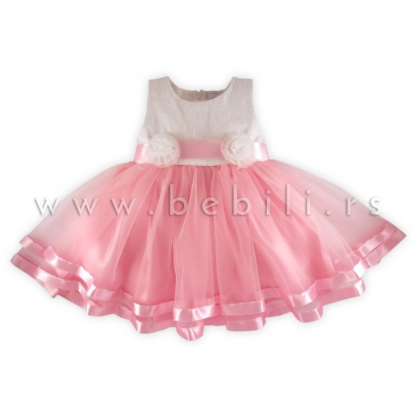 svecana-haljina-za-bebe-roze-cvetici-beli